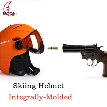 

MOON Ski Helmet Safety Suitable Outdoor Sports Snowboard Helmet Integrally-Molded Goggles Skateboard Skis Helmet Men WomenM/L/XL