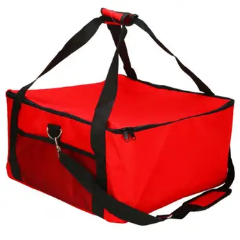 

Pizza Cake Delivery Bag Picnic Package Red Insulated Thermal Food Storage Holder 16 Inch