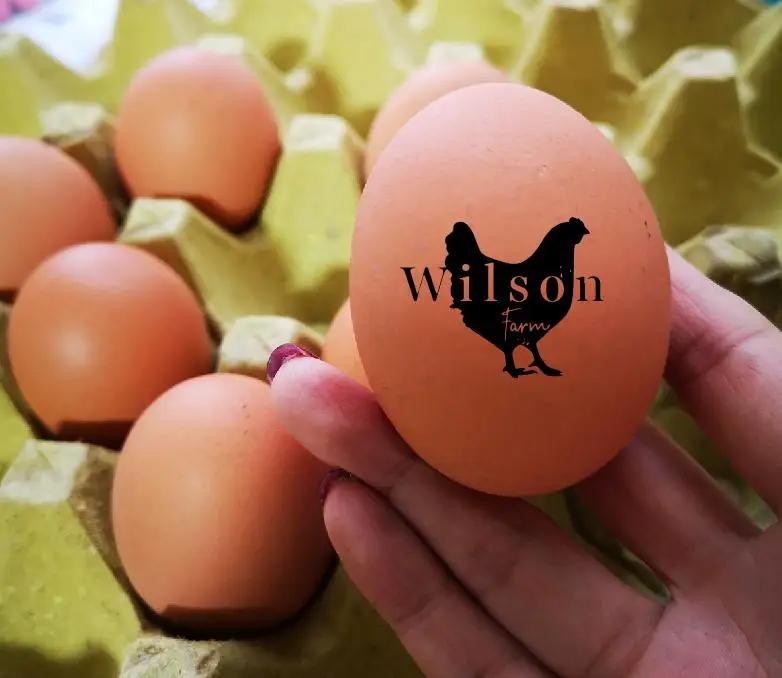 Custom Chicken fresh Egg Labels Stamp egg Carton box Coop ...
