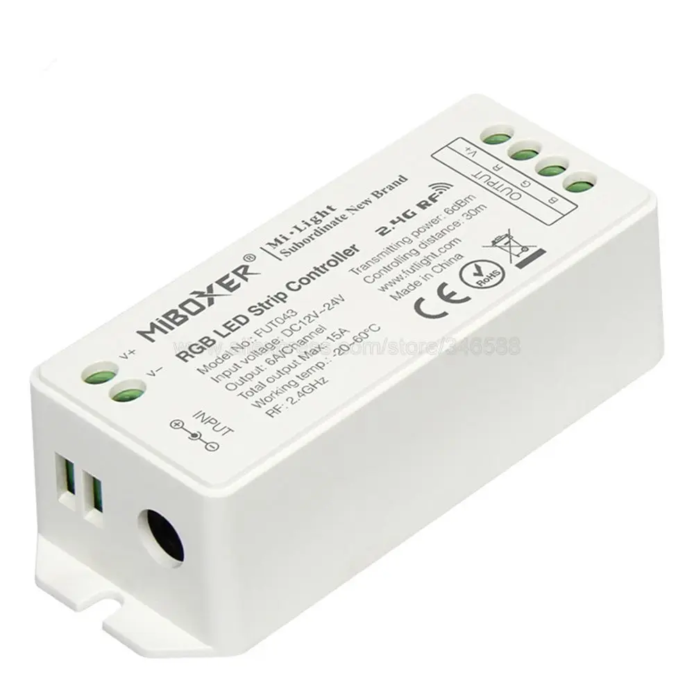 Пульт ду MiBoxer FUT043 светодиодный 12 в пост. Тока 24 6 а/ч 15 а 2 4 ггц|strip controller|rgb led strip