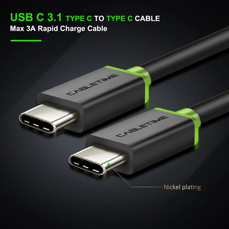 Кабель USB Type C 10 Гбит/с 60 Вт 3 1 быстрая зарядка в нейлоновой оплетке для MacBook