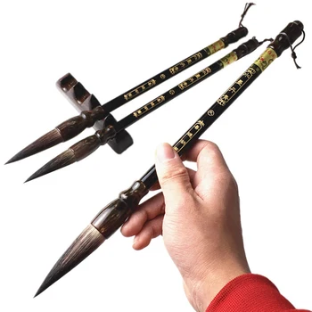 

3pcs/lot calligraphy pen bear hair hard lian brush writing brush set Chinese landscape painting ink brush pen painting supplies