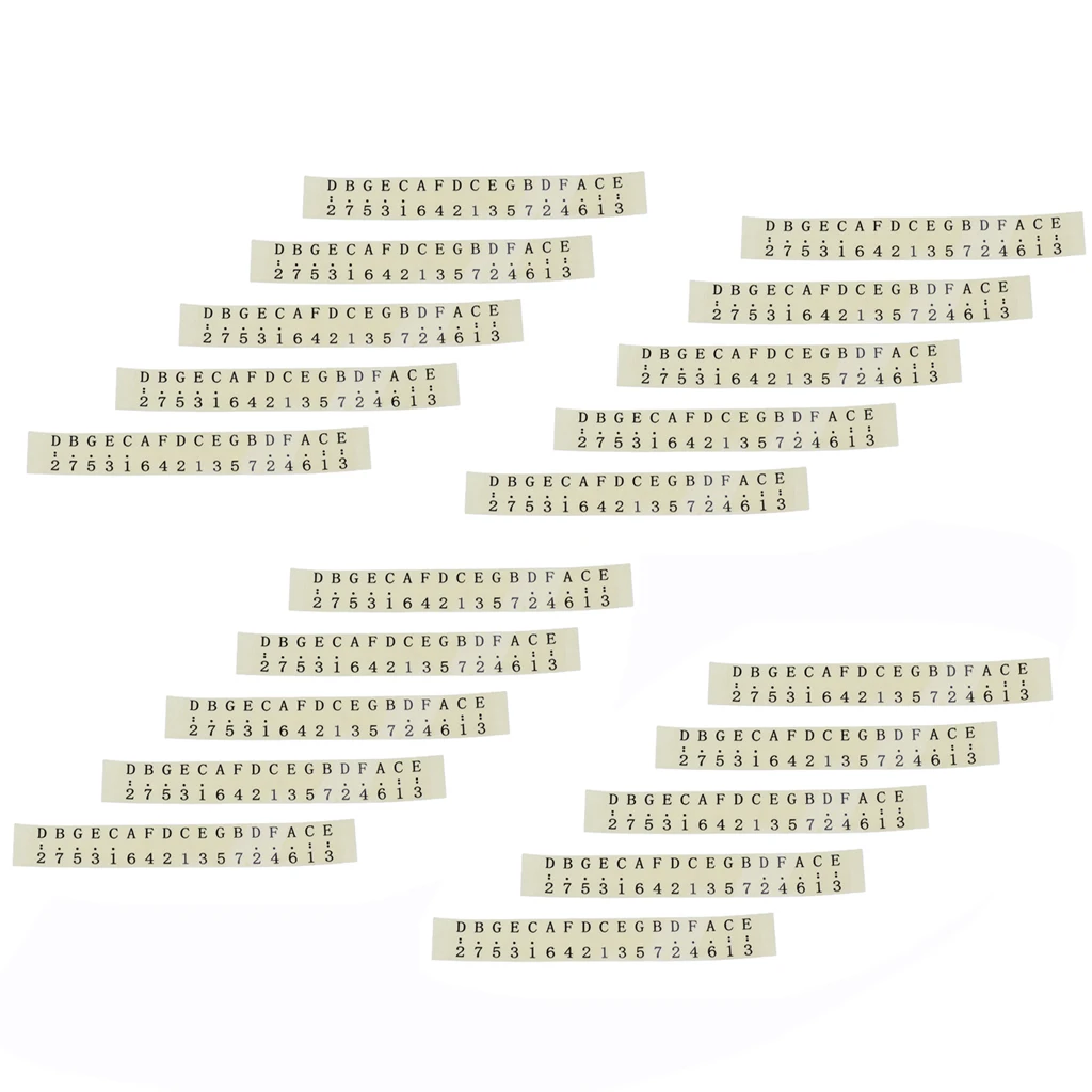 20 Pieces Kalimba Scale Note Sticker 17 Keys Finger Piano Note Sticker Music Musical Instrument Accessories for Learner Black
