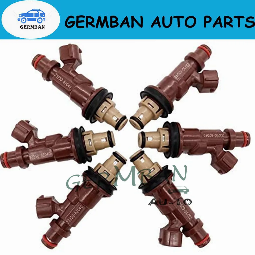 6pcs Fuel Injector 2325062040 2 Holes Fits for Toyota 1999-2002 4Runner 1999-2004 Tacoma 2000-2004 Tundra 3.4L-V6 23250-62040 | Автомобили