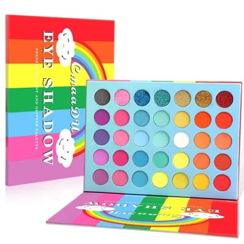

35 Colors Rainbow Eyeshadow Pallete Shimmer Glitter Matte Neon Makeup Professional Portable Super Fine Soft Smooth Eyeshadow