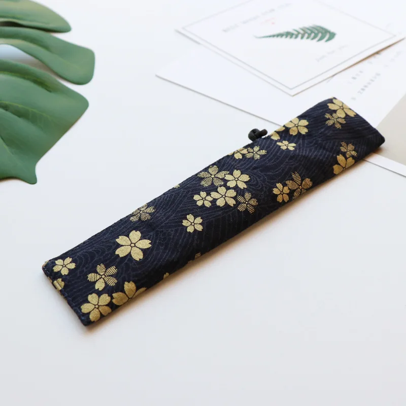 

Handmade Fabric Simple Literature And Art Retro Fountain Pen Bag Single Bottle Fountain Pen Protective Case Bronze Embroidered S