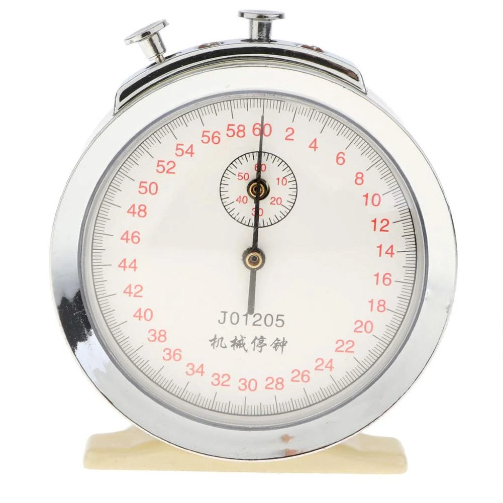 Mechanical Stopwatch Stop Clock 60s 0.1s Timer School Teaching Aid