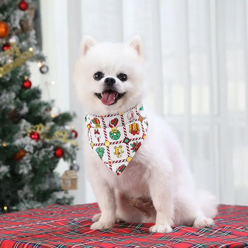 Santa Claus Pattern Decorative Bandana for dogs