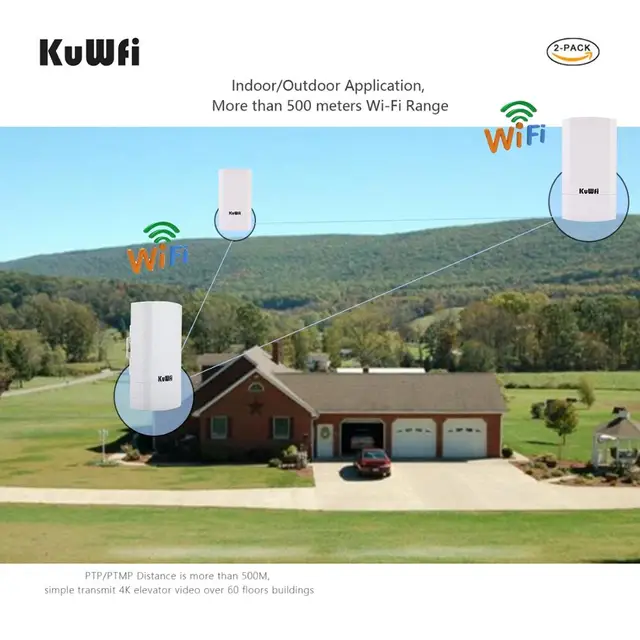 KuWFi zewnętrzne Wifi Router 300 mb/s Repeater bezprzewodowy/mostek wi-fi daleki zasięg 2.4Ghz 1KM zewnętrzny CPE AP most 24V POE LAN i WAN 5