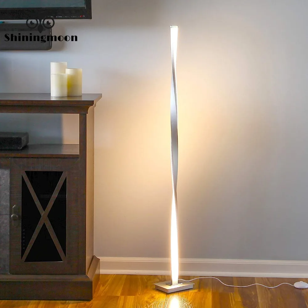 Modern Led Floor Lamp Nordic Aluminium Office Decorative Floor Standing Lamps For Living Room Chrome Wooden Floor Light - Floor Lamps - AliExpress