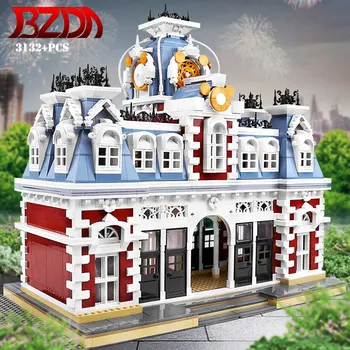 

BZDA Creator Street View The Station of The Creamland Architecture Building Blocks MOC Bricks Kids Toys For Christmas Gifts
