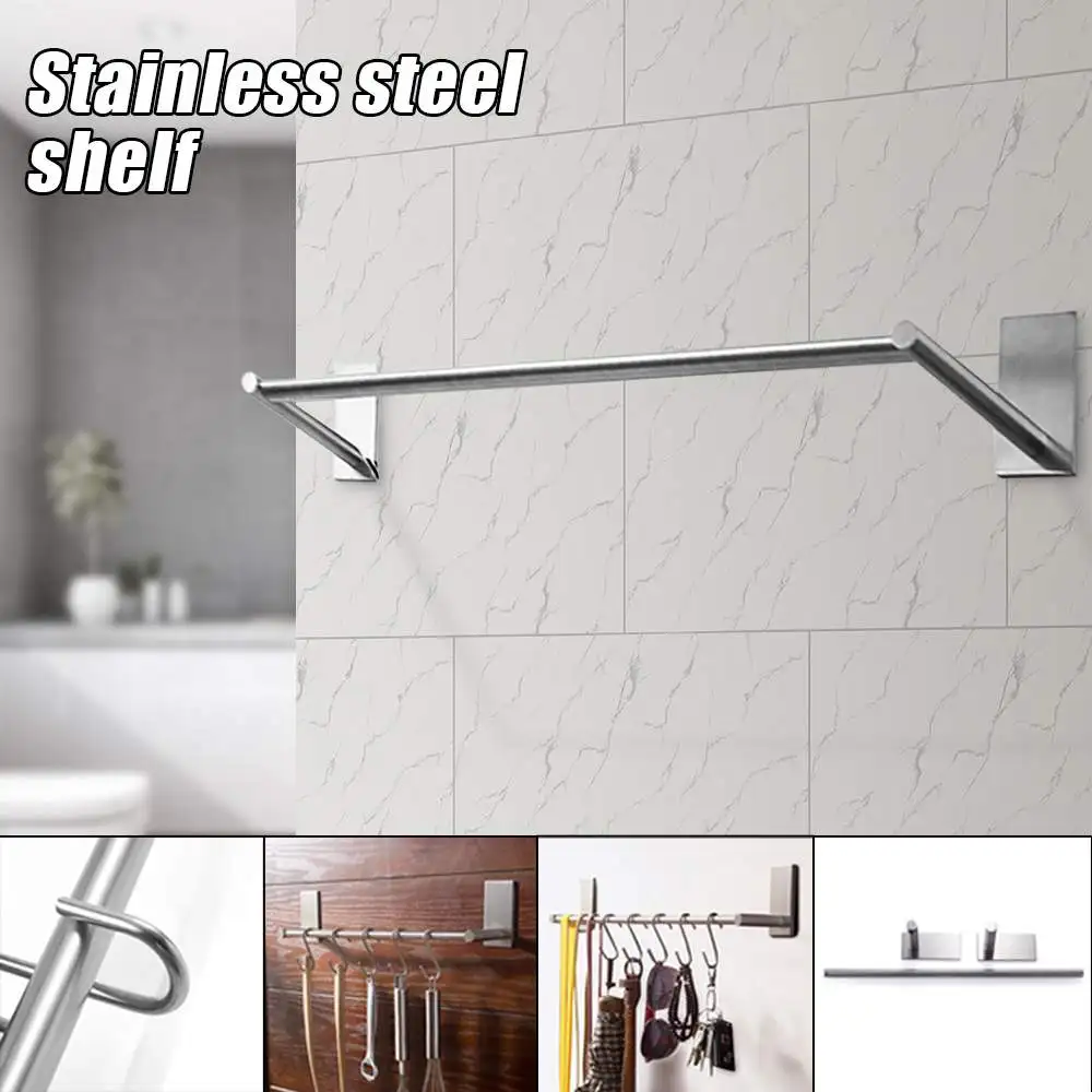 

Self Adhesive Towel Holder 55cm Punch free Stainless Steel Kitchen Bathroom Door Wall Towel Holder for Rail Hanger Towel Racks