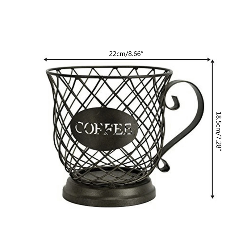 European Style Simple Fashion Coffee Pod Holder Organizer Fruit Storage Basket for Coffee Shop Bar Counter Cabinet Office