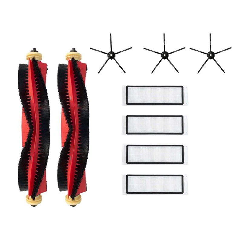 

-9Pcs for Xiaomi Roborock S4 E4 S5 S6 S5 Max Rubber Side Brush Main Brush Roll HEPA Filter Maximum Brush Filter Parts