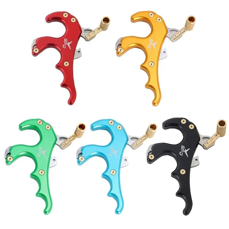 

4 Finger Grip Thumb Caliper Trigger Archery Thumb Caliper Trigger Release Aids for Compound Bow Bowing Release Aid Tool GXMF