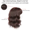 Toupee Hair Topper Closure Short Water Wave Clip In Hair Extension Black Brown Human Hair Mixed Synthetic Hair Wig For Women ► Photo 3/5