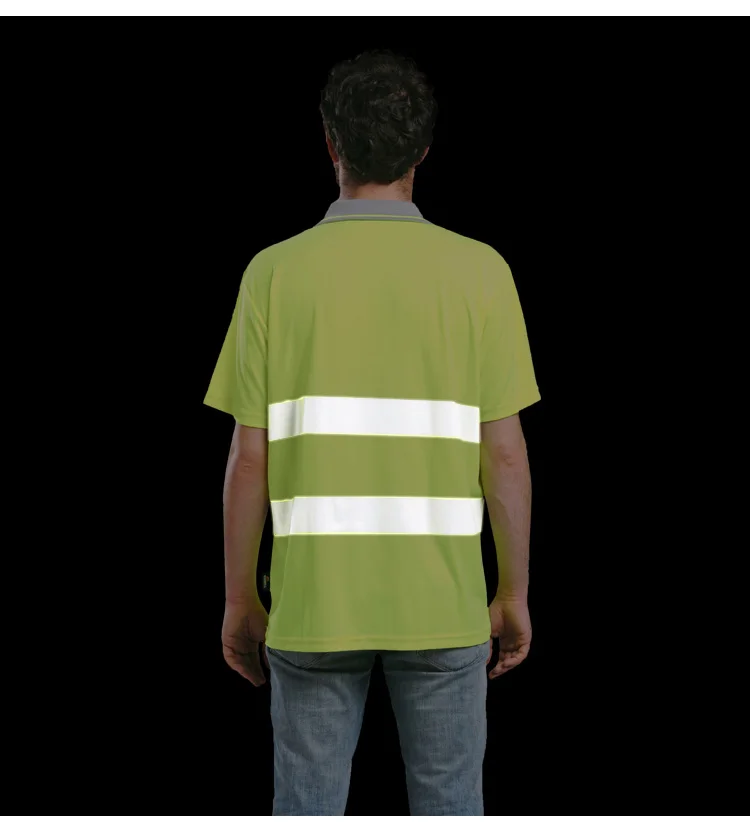 Night Work Reflective Safety Short Sleeved T-shirt Quick Drying Protective Clothes For Construction Workwear men t shirts