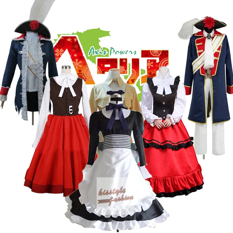 Костюм для косплея Hetalia Axis Powers APH Голландия Пруссия Америка Норвегия Финляндия