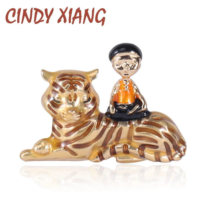 Брошь с тигром CINDY XIANG эмалированная брошь в виде животного|Броши| |