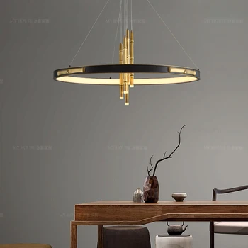 

All Copper Nordic Living Room Led Chandelier Restaurant Bedroom Chandelier Lighting Simple Luxury Decoration Retro Chinese Bar
