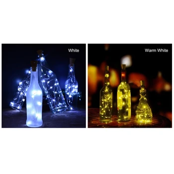 

2Pcs Solar 2M LED Cork Shaped 20 LED Night Fairy String Light Kork Solarbetrieben Licht Wine Bottle Lamp Party Celebration Gift