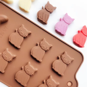 

1Pc Silicone Chocolate Mold Cat Chocolate Baking DIY Tools Non-stick Silicone Cake Mold Jelly and Candy Mold 3D Mold