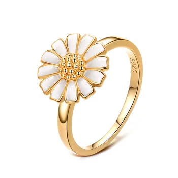 

Small Daisy 925 sterling silver ring women and men opening fashion personality instagram trend niche food ring design accessorie