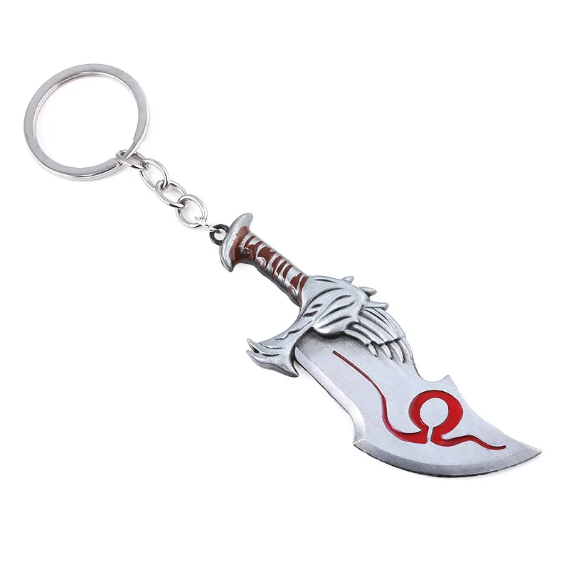 God Of War 4 брелок с логотипом Kratos Axe нож брелок для ключей меч OLYMPUS KRATOS оружие Модель кулон брелок для мужчин ювелирные изделия - Цвет: Зеленый
