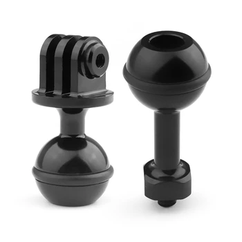 

1pcs CNC 360 Degree Rotation Ball Head Mount Tripod 2.5CM Black & 1pcs Aluminum 1/4 Inch Screw Ball Mount Adapter For GOPRO HERO