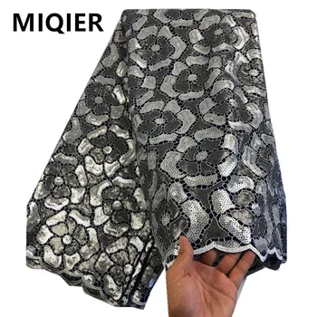 

MIQIER 2020 High Quality African nigerian Lace Fabric Wedding Party Dress Sequins cotton for sewing French Tulle lace Embroidere