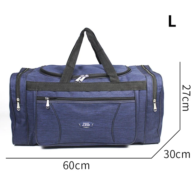 Oxford Waterproof Men Travel Bags Hand Luggage Big Travel Bag Business Large Capacity Weekend Duffle Travel Bag L-blue