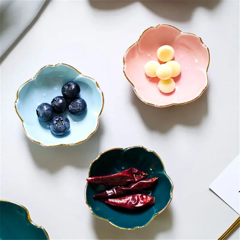

Originality Ceramics Spice Dish Soy Sauce Dish Multipurpose Cherry Blossom Japanese Style Plate for Vinegar/Salad Soy Sauce/Wasb