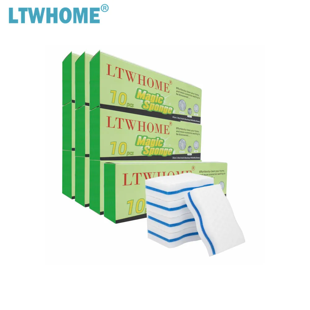 LTWHOME Волшебная двухсторонняя губка волнистого типа меламиновая