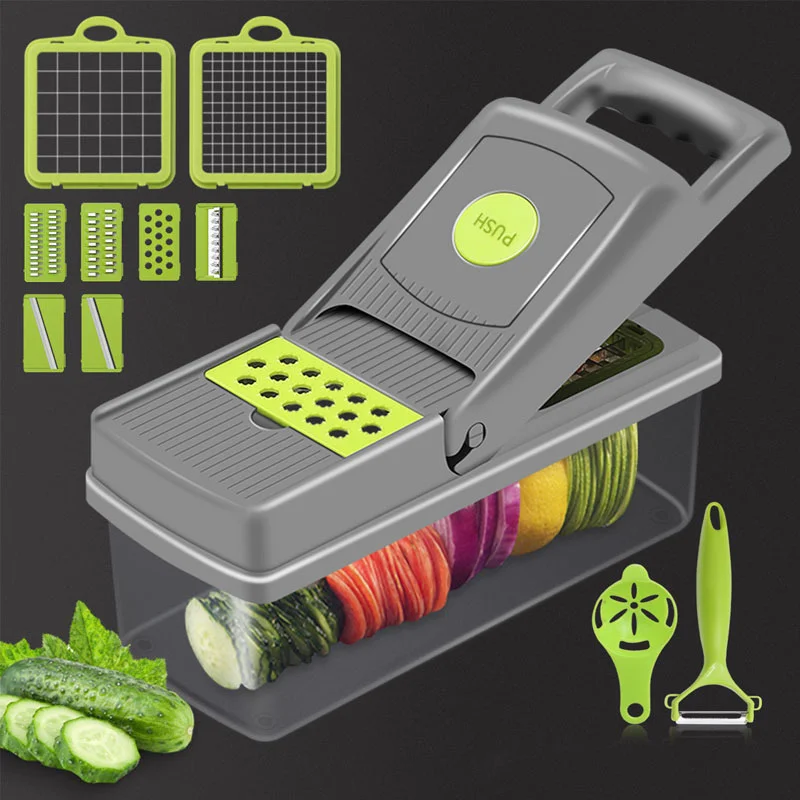 Mandoline 12 in1 Kitchen Accessories Vegetable Cutter Peeler Chopper Slicer Fruit Potato Carrot