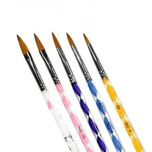 Маникюрный Инструмент, кристальная ручка, карандаш для маникюра, Флюоресцентный маркер, спиральный стержень, набор ручек, 5 набор кистей