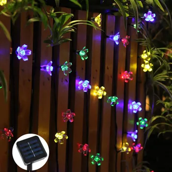 

50LED Solar Cherry Light String Holiday Decoration Lantern String Outdoor Party Decoration light warm light ipost ABS 2V 100mA