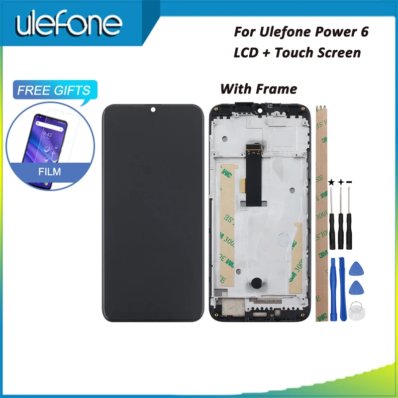 Для Ulefone power 6 ЖК дисплей и сенсорный экран с рамкой 3 ''для + инструменты клей