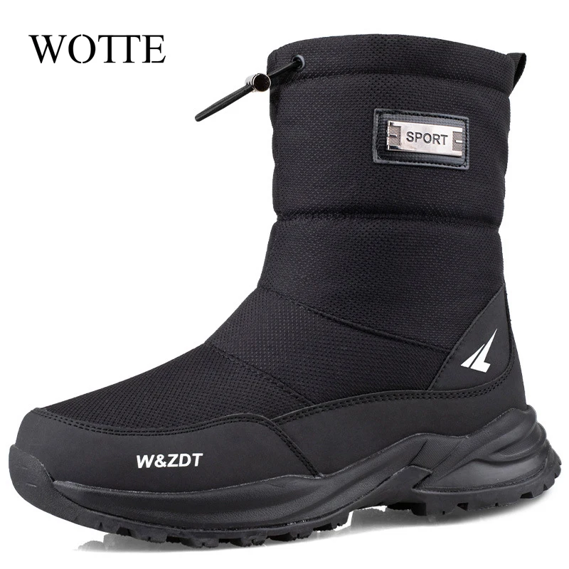

Men Boots 2020 Winter Shoes Men Snow Boots Waterproof Non-slip Thick Fur Winter Boot For -40 Degrees zip Platform Boots Ssize 40
