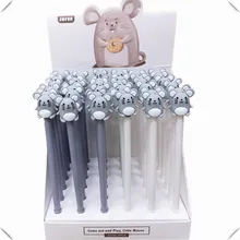 36 шт./упак. 0,5 мм черные чернила креативная мультяшная мышь Черная гелевая ручка/школьные призы продвижение подарок пишущий знак ручка