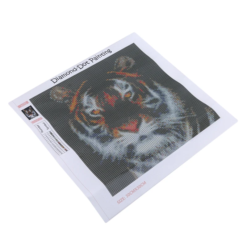 Picture Color New 5D Diamond Painting Realistic Animal Series Tiger Stick Drill Cross Stitch Decorative Painting Full Drill