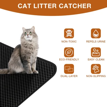 Cat Litter Mat EVA Double Layer Cat mat Litter Trapper Mats with Waterproof Bottom Layer