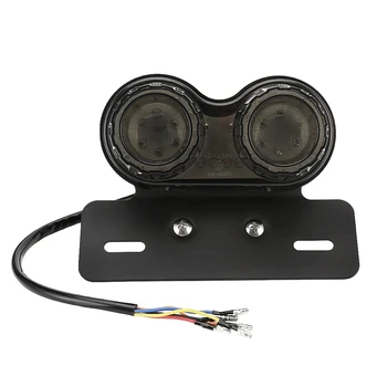 

Modified Motorcycle LED Tail Lights Rear Brake Lights Retro Cruise Car Modified LED Double Round Tail Lights