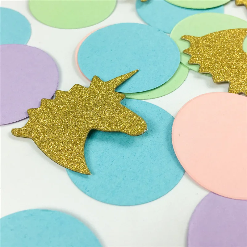 Gold Unicorn Confetti Desktop Baby Shower Party DIY Paper Decoration Hand Throwing Paper Confitii Unicorn Birthday Party ww74 (8)