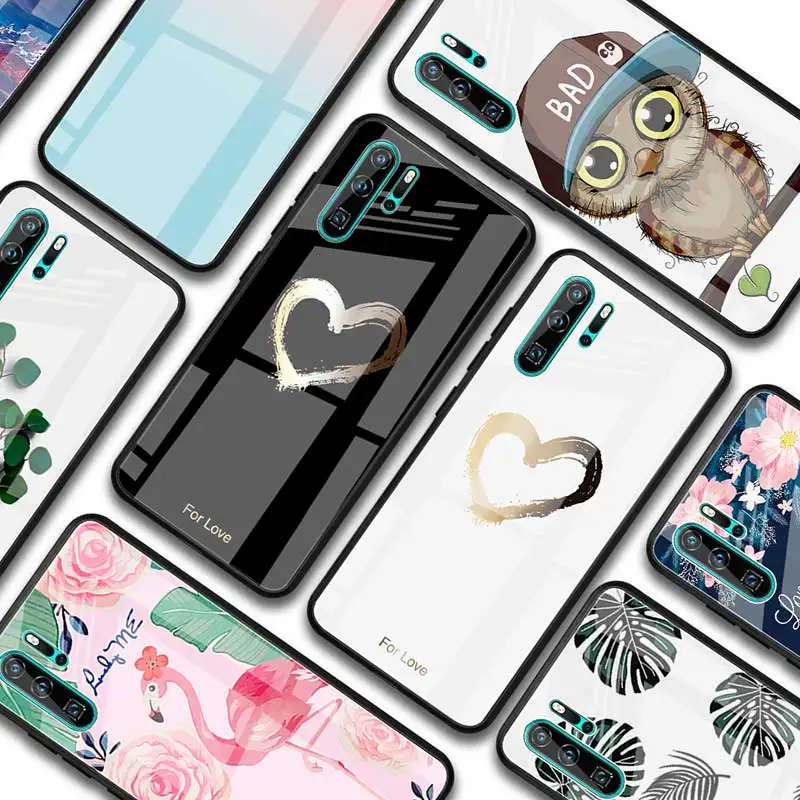 

Pattern Tempered Glass Case For Huawei Honor 10i 20i 8X Nova 3 3i P Smart Plus 2019 P20 P30 Pro Mate 20 10 Lite Printing Cover