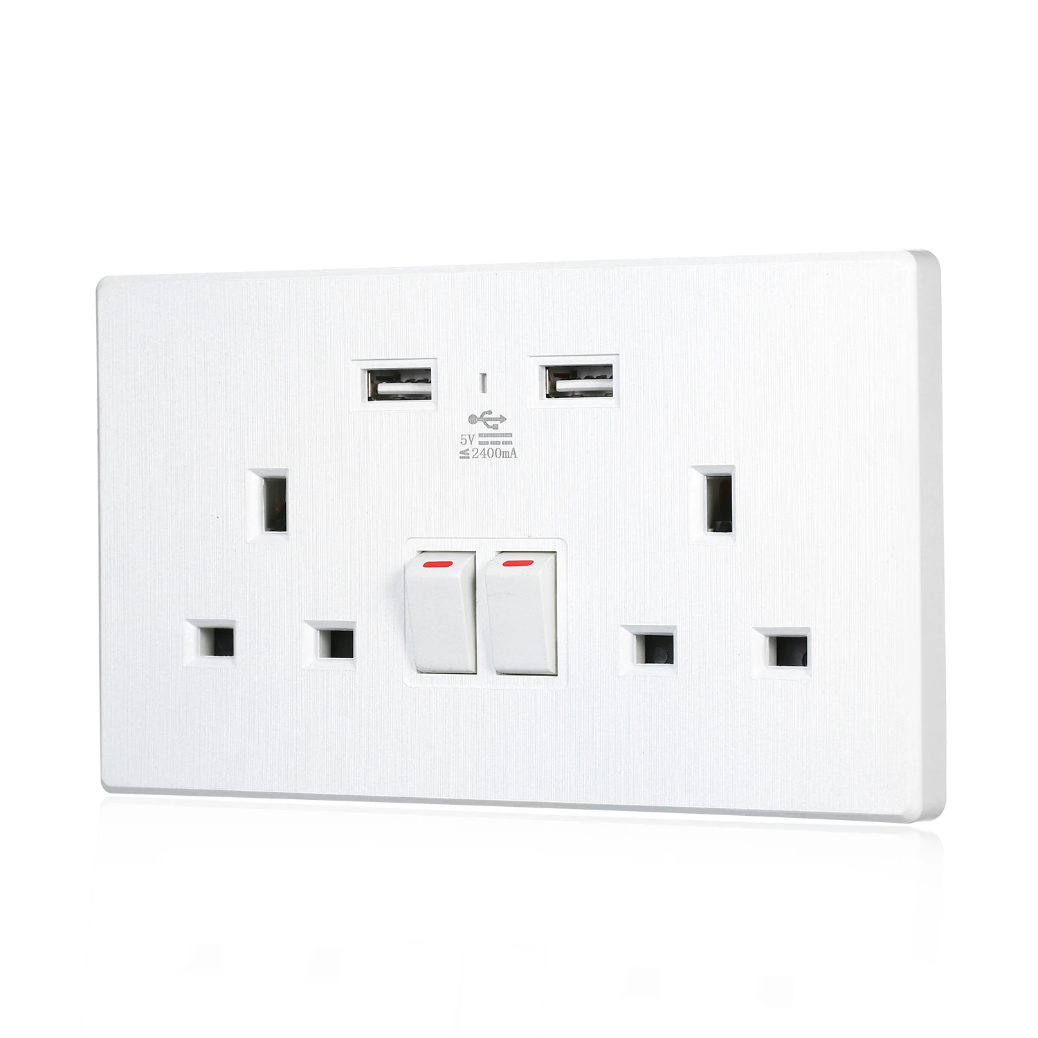 2 Gang двойной розетка 13A Сетевая розетка с 2 5V 2.4A USB Порты и разъёмы стены включен Outlete UK Стандартный