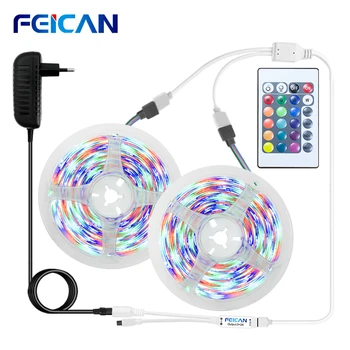 

LED Strip Light 10M Set Waterproof SMD2835 LED Strips RGB 12V Remote Control LED RGB Tape Backlight Flexible Ribbon