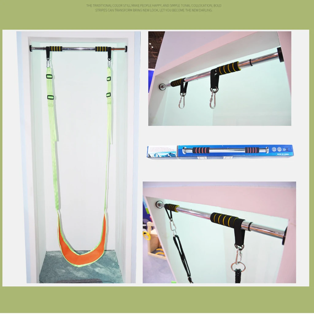 Children Indoor Swing Toy Door Frame Horizontal Bar Snap Hook Carabiner & Connector Strap Set HammocK Swing Seat Hanging Kits