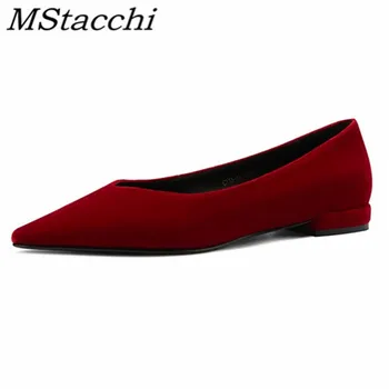 

Mstacchi Velvet Ankle Decoration Solid Color Pointed Woemn Shoes Classic New Design Fashion Sexy Female Shoes Zapatos De Mujer