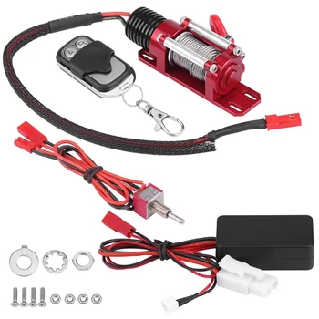 

RC Car Metal Automatic Winch + Wireless Remote Controller Receiver Set for 1:10 RC Cra Truck Axial SCX10 90046 D90 TRX4