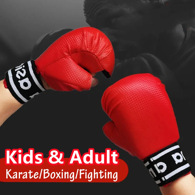 Adults Kids Karate Gloves Children Hands Protector Pads Boxing Gloves Taekwond Kickboxing Muay Thai Sanda Training Equipment - Boxing Gloves - AliExpress